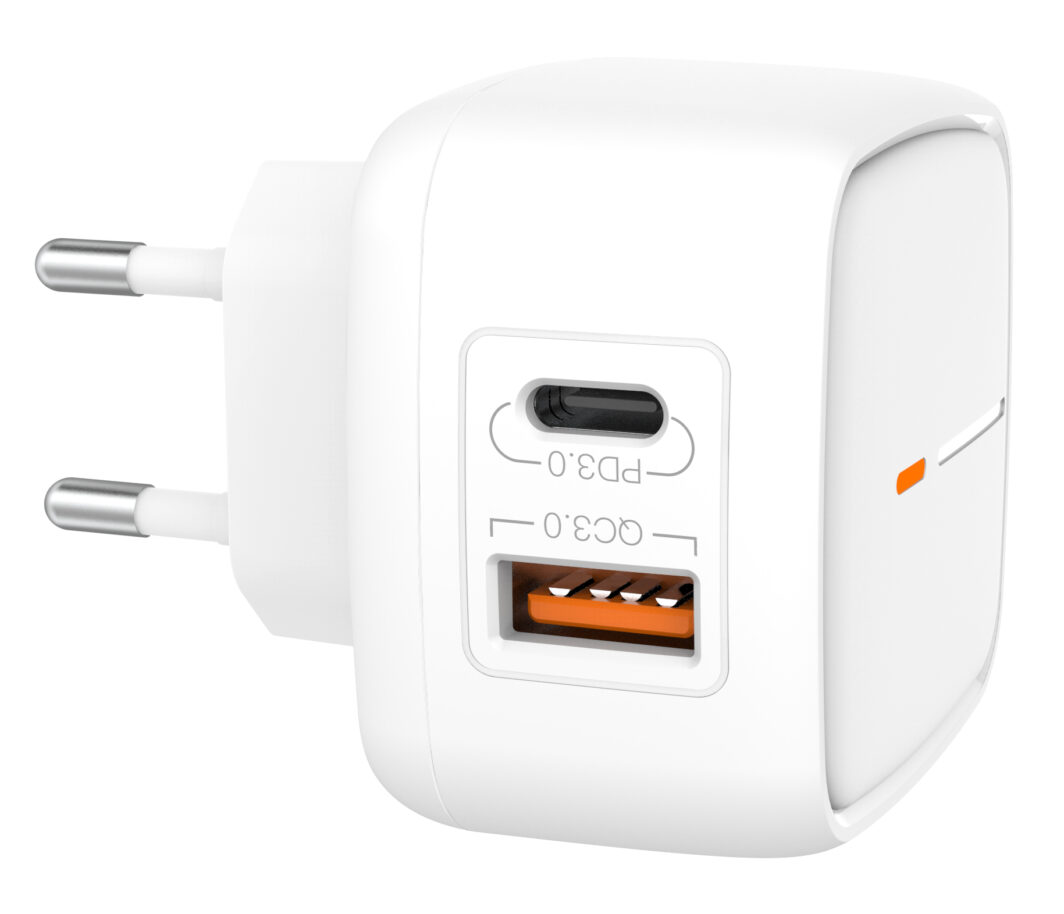 XO wall charger L60 PD QC 3.0 18W 1x USB 1x USB-C white - immagine 2