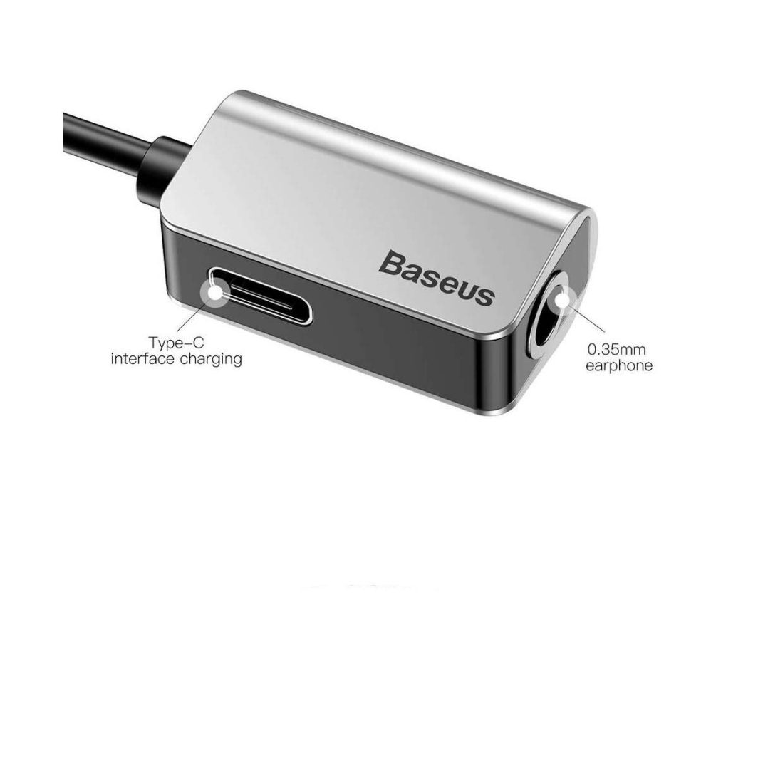 Baseus Type-C Male To Type-C Female +3.5MM Female Adapter L40 Silver+ Black CATL40-0S - immagine 3
