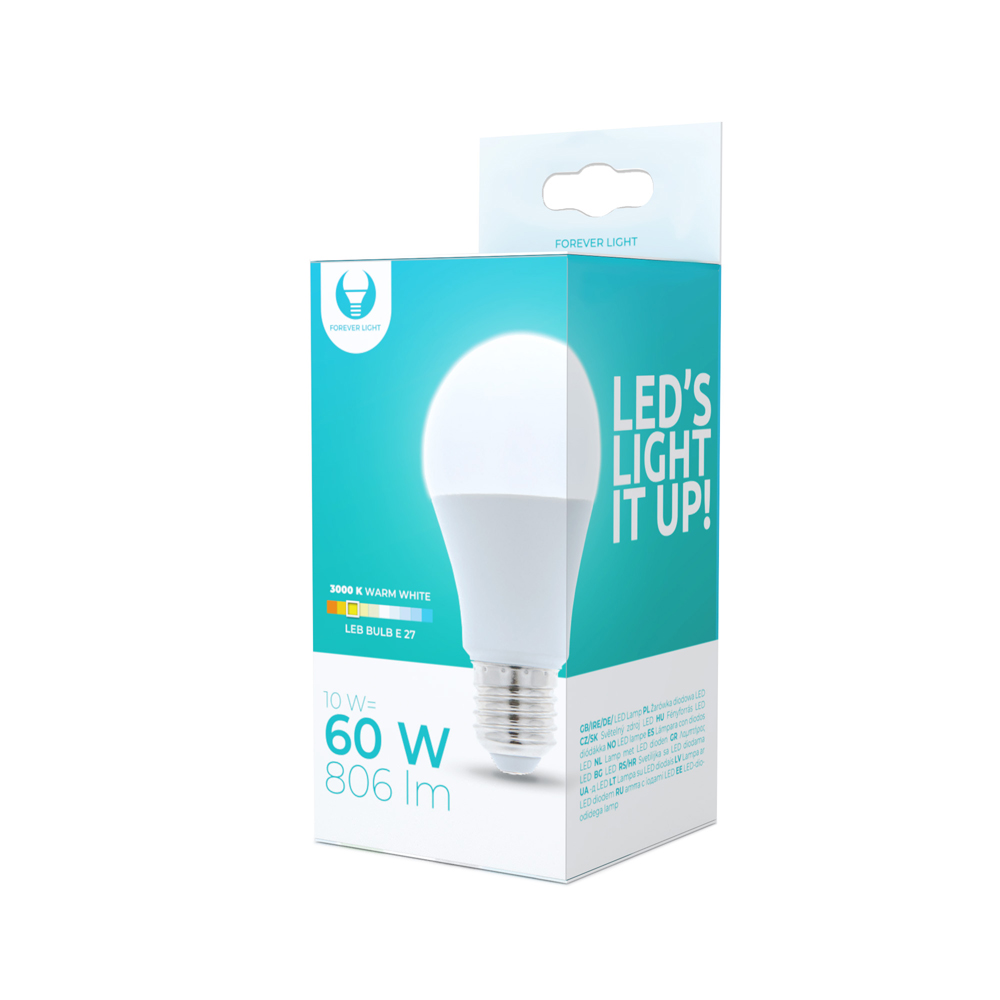 kit 6pz lampada led a60 10w dimmerabile e27 bianco caldo 3000k