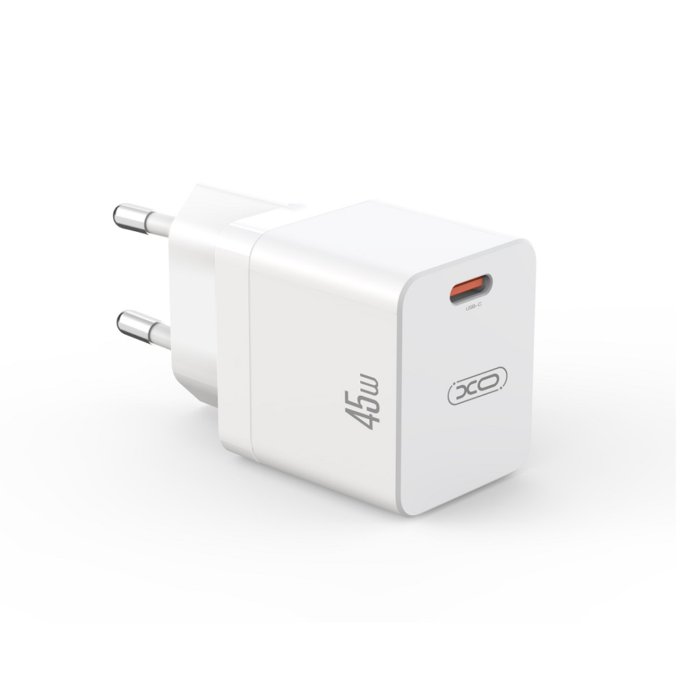 XO wall charger CE09 PD 45W 1x USB-C white + USB-C - USB-C cable
