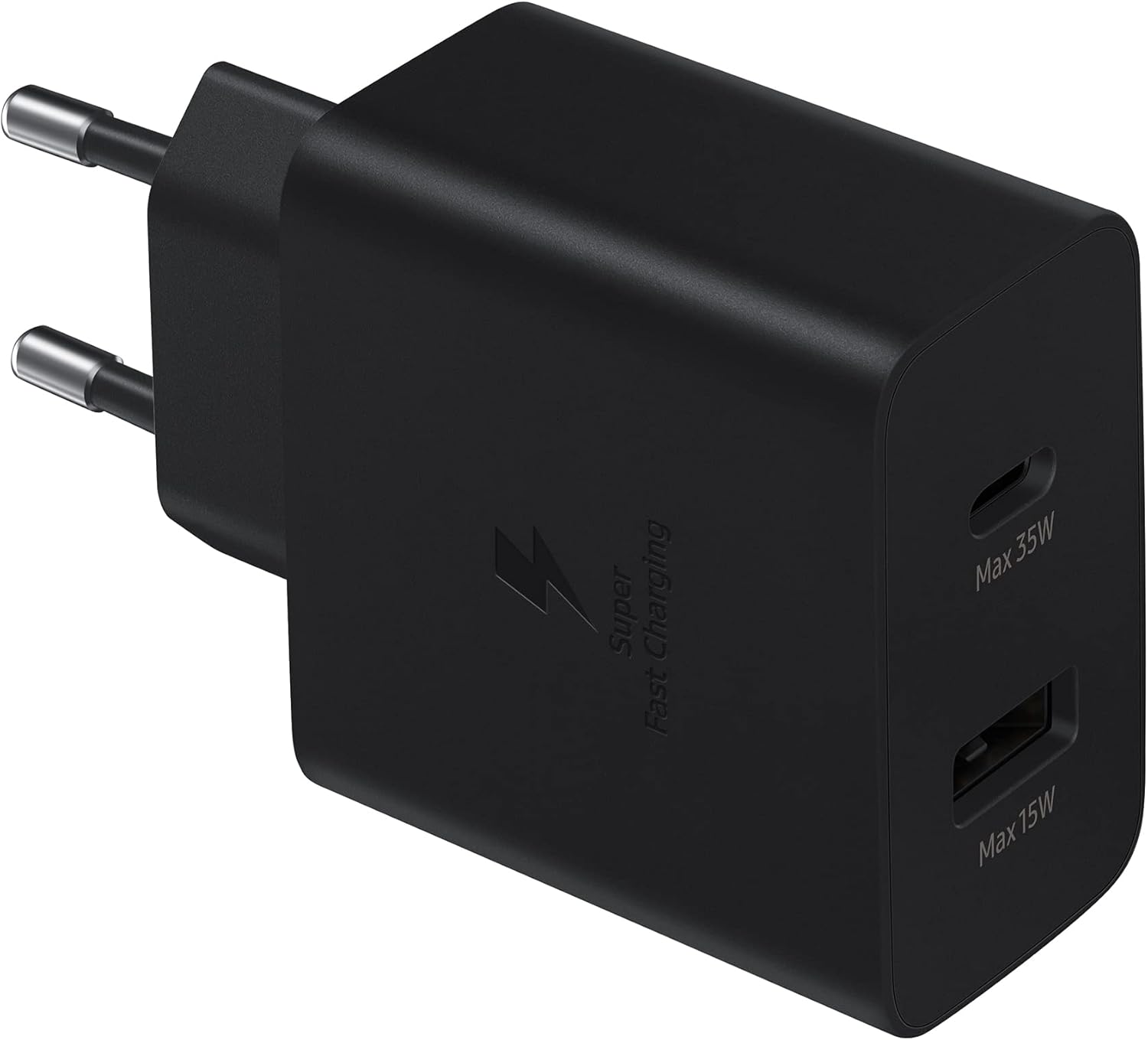 Samsung EP-TA220N Power Adapter Duo Caricabatterie Due porte 35W USB-C/USB-A Nero - immagine 2