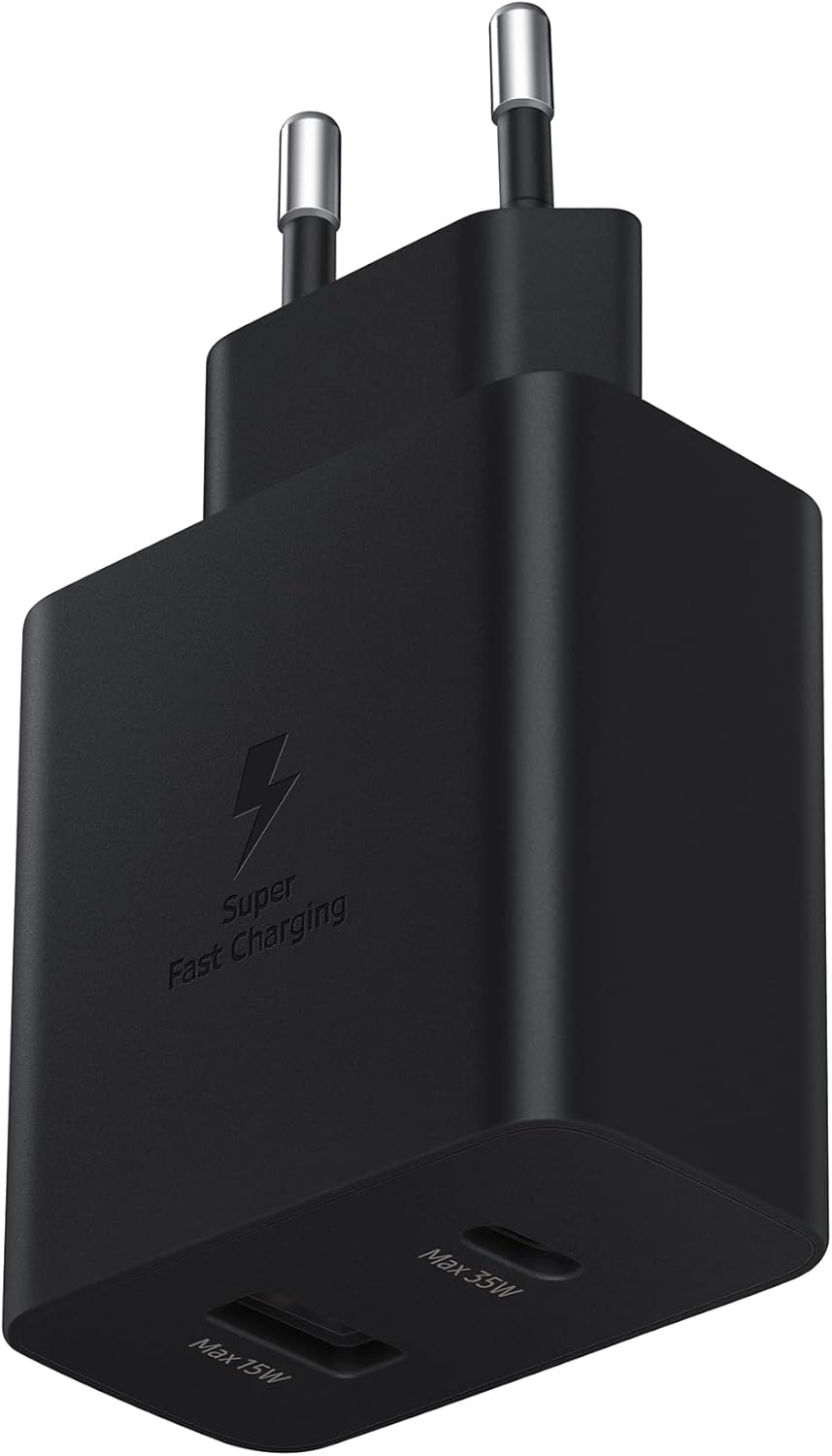 Samsung EP-TA220N Power Adapter Duo Caricabatterie Due porte 35W USB-C/USB-A Nero - immagine 5